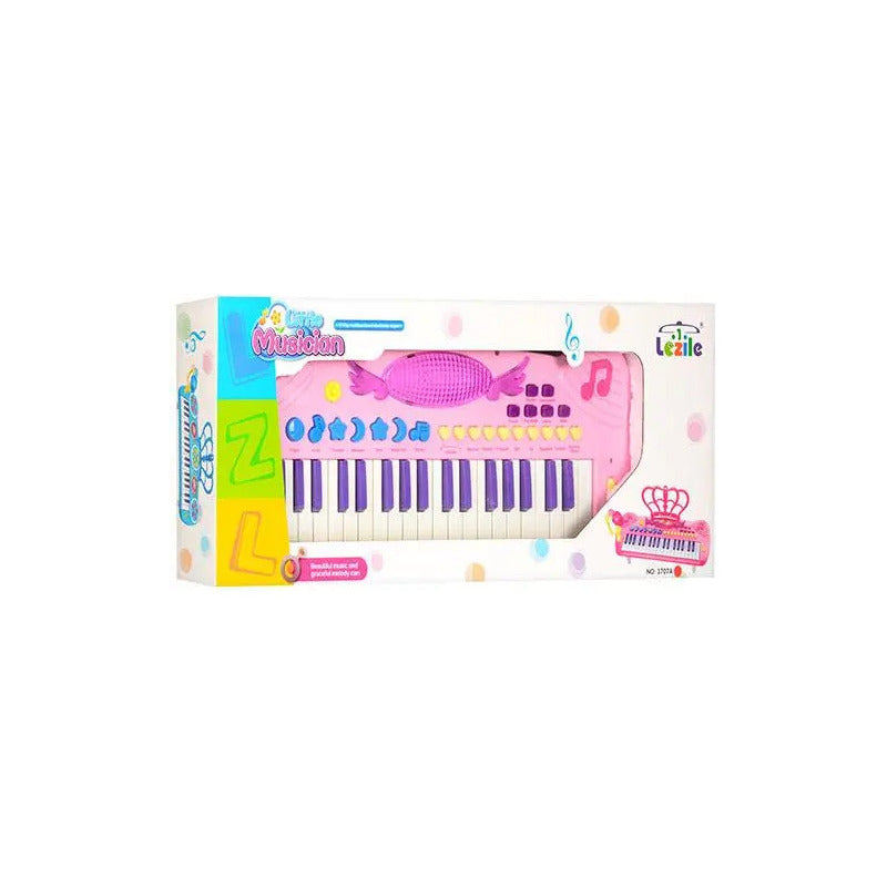 Teclado Portátil De Piano Para Niña Rosa De 37 Teclas A Pila