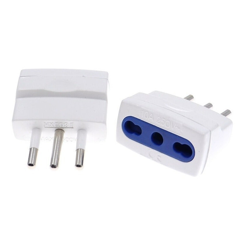 Adaptador Enchufe 10/16 Amper 250v Blanco