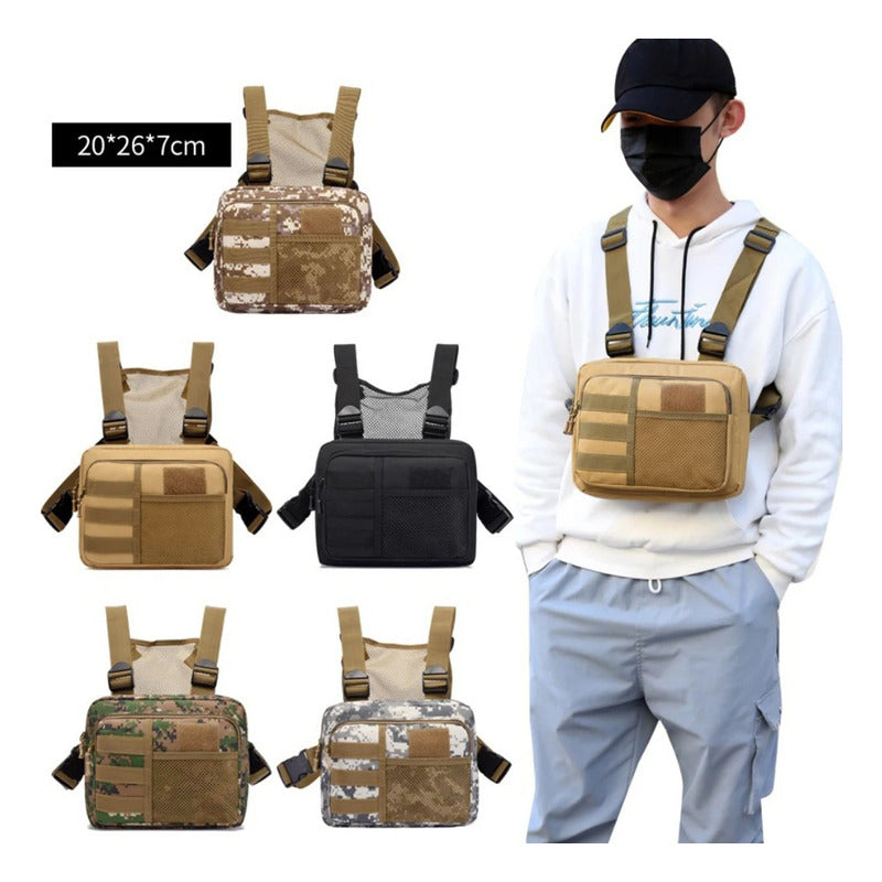 Bolsa Táctica De Pecho Chaleco Ajustable Funcional