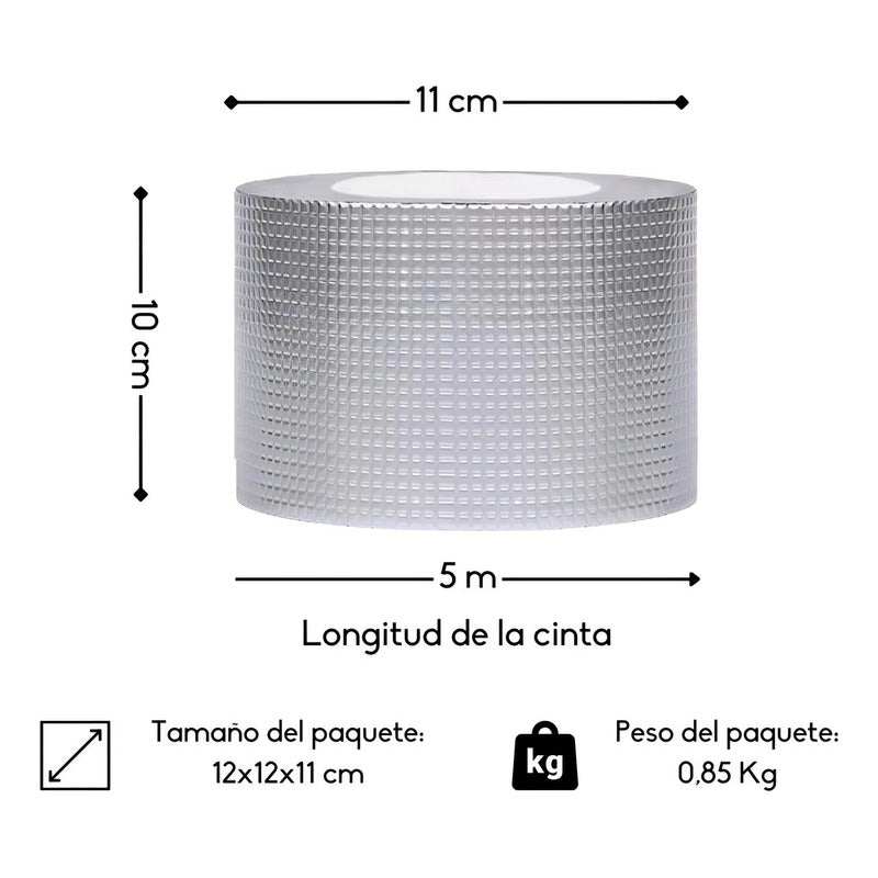 Adhesivo Cinta Tapagotera Techo Tubería Sellador Impermeable Filtración De Gotera Butilo Térmica 10 Cm * 5 M