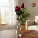 Vara De Rosa Artificial Ecodeco Boton Y Rosa Realista Tercio Rojo