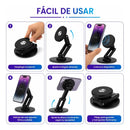 Soporte Magnético Celular Escritorio Giratorio Theck Negro