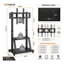 Soporte Tv Pedestal Con Ruedas 32 A 75 Pulgadas Negro