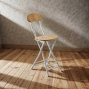 Silla Taburete Simil Madera Plegable 70x34cm Laqueado Marrón Multicolor