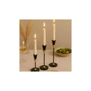 Set De 3 Porta Velas Candelabro Metálico Mónaco Negros Negro