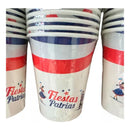 Pack 10 Vasos Cartón Desechables Dieciochero Fiestas Patrias Azar