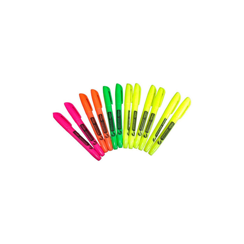 Set 12 Destacadores Delgados Fluor Pointer