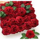 50 Piezas Rosas Cabeza De Rosas Flores Artificiales A Granel Rojo