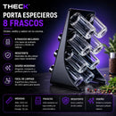 Especiero Theck 8 Frascos De Vidrio Con Soporte Negro Negro