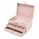 Joyero Organizador 3 Niveles Theck Con Cajones Y Espejo Lujo Blanco