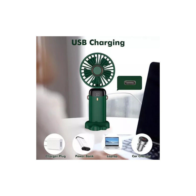 Ventilador De Mano Portatil Pequeño 5000mah Usb Fan