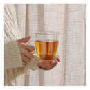 Pack 2 Tazas Vidrio Doble Pared 350ml Ecodeco Diseño Redondo Transparente