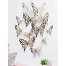 Mariposas 3d Pegatinas Pared, 12 Unidades Para Decorar Color Plateado