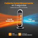 Estufa Halógena Oscilante 1200w 3 Niveles De Calor Gris