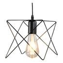 Lámpara Colgante Industrial Geométrica Metal Negra + Foco