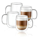 4 Tazas Doble Pared Borosilicato 250ml Pocillo Térmico Café Color Transparente