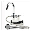 Llave Grifo Ducha Agua Caliente Eléctrico Para Lavaplatos Blanco Cromado