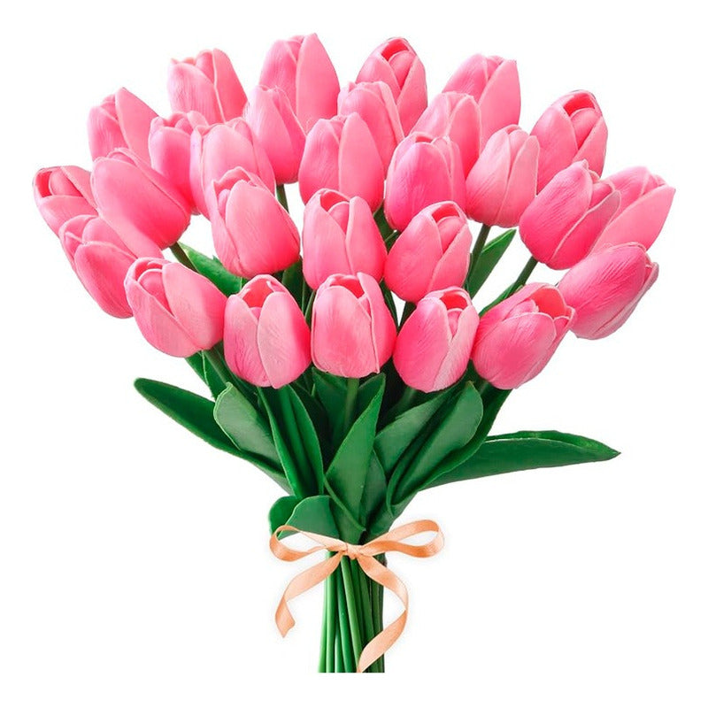 Ramos De Tulipanes Artificiales Flor Decoración Tulipan