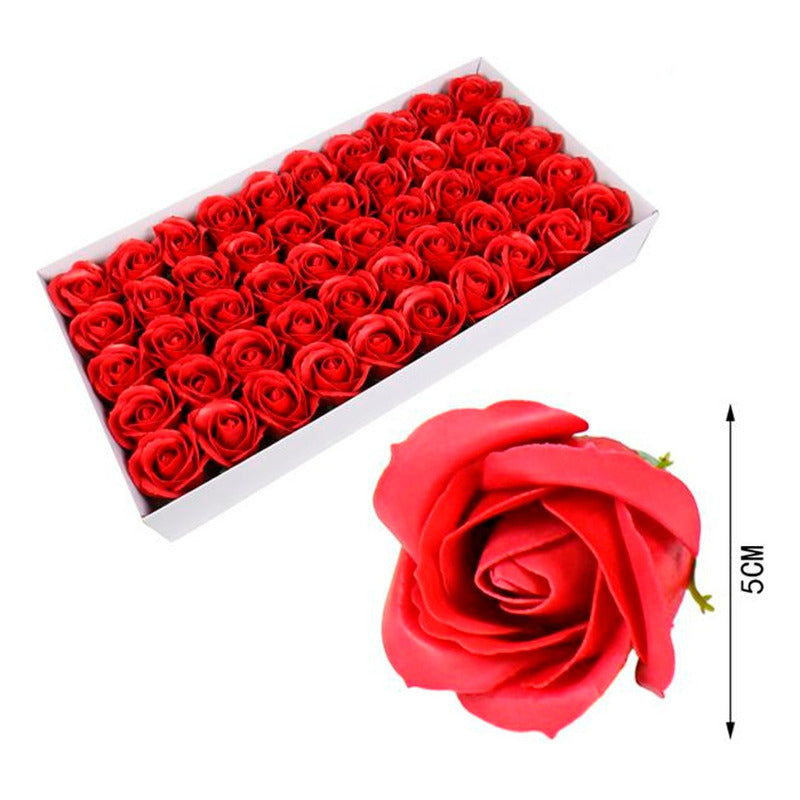 Pack 50 Und Rosas Artificiales A Base D Jabón Para Decorar
