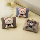 Guatero De Manos Electrico Peluche Osito Corona Calentador Gris