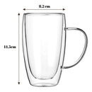 Pack 2 Tazas Doble Pared Ecodeco Vidrio Borosilicato 450ml Café Transparente