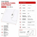 Calienta Cama Eléctrico Ecodeco 2 Plazas Polar Térmico Con 2 Niveles De Temperatura Protección Sobrecalentamiento Bajo Consumo Suave Cómodo Para Invierno Cubre Colchón Blanco Liso