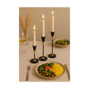 Set De 3 Porta Velas Candelabro Metálico Mónaco Negros Negro