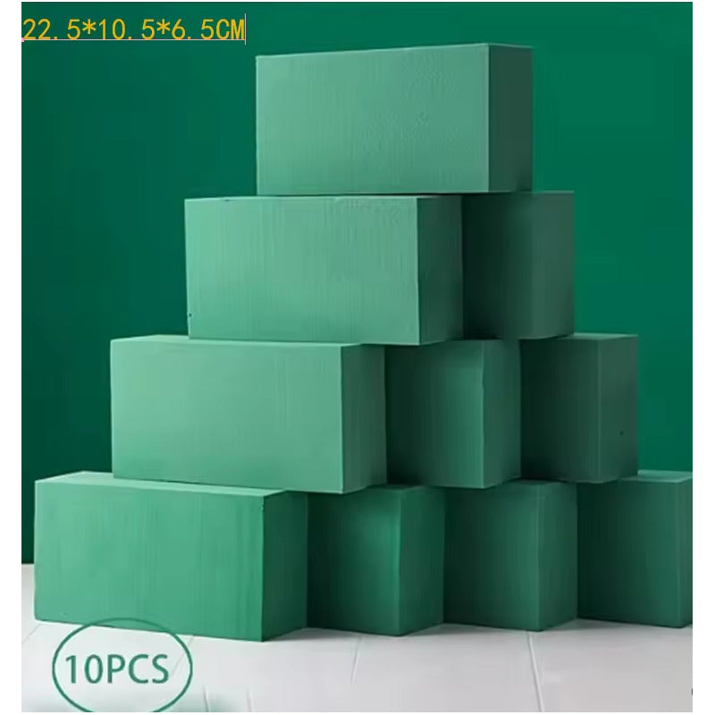 Pack 10 Bloque Espuma Esponja Para Arreglo Floral Verde