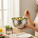 Bowl Acero Inoxidable Martillado Theck 26x15 Cocina Premium Plateado