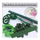 Pack 70 Tallos Sin Hojas Para Flores Artificiales Bricolage Verde