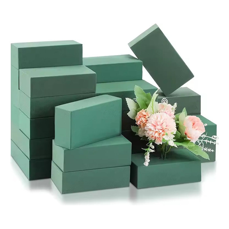 Pack 10 Bloque Espuma Esponja Para Arreglo Floral Verde