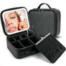 Maleta Organizadora De Maquillaje Profesional Con Espejo Led Negro