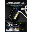 Foco Cintillo Theck Cob Led Recargable Tipo C Para Camping Blanco Negro