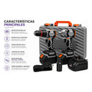 Kit Taladro Llave Impacto Theck 98v 2 Baterías 10ah Maletín