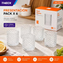 Vasos Vidrio Theck 200ml Pack 6 Texturizados Transparentes Transparente