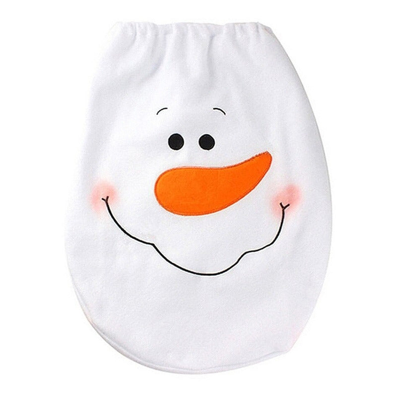 Funda Asiento De Inodoro Navideño Pascua Adorno Wc Baño