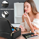 Maleta Organizadora De Maquillaje Profesional Con Espejo Led Negro