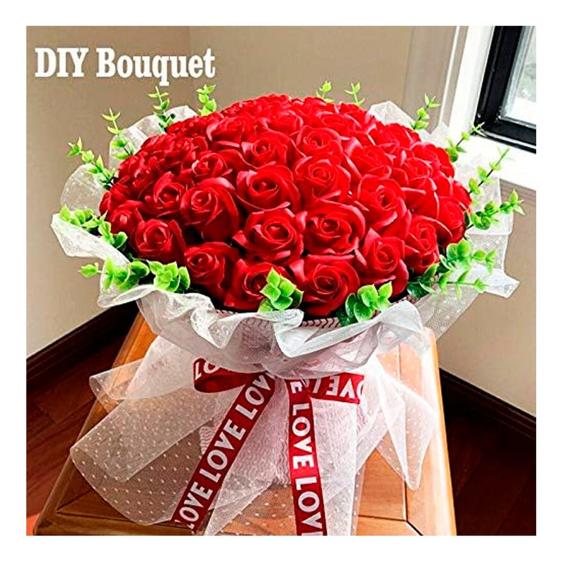 Pack 50 Und Rosas Artificiales A Base D Jabón Para Decorar