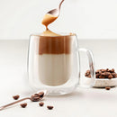 4 Tazas Doble Pared Borosilicato 250ml Pocillo Térmico Café Transparente