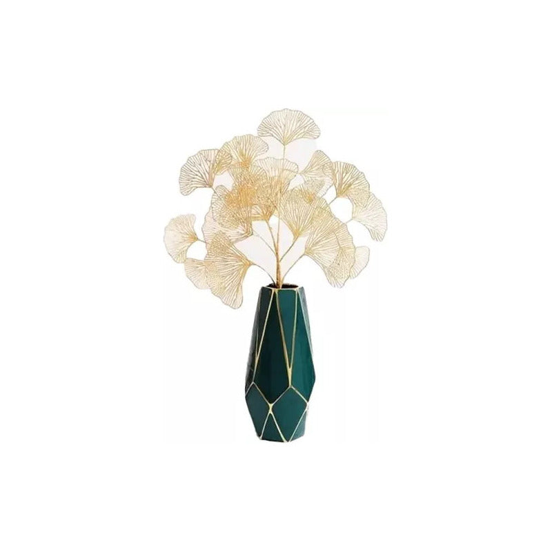 Hojas Huecas Artificiales Dorada Decorativa Vara Grande