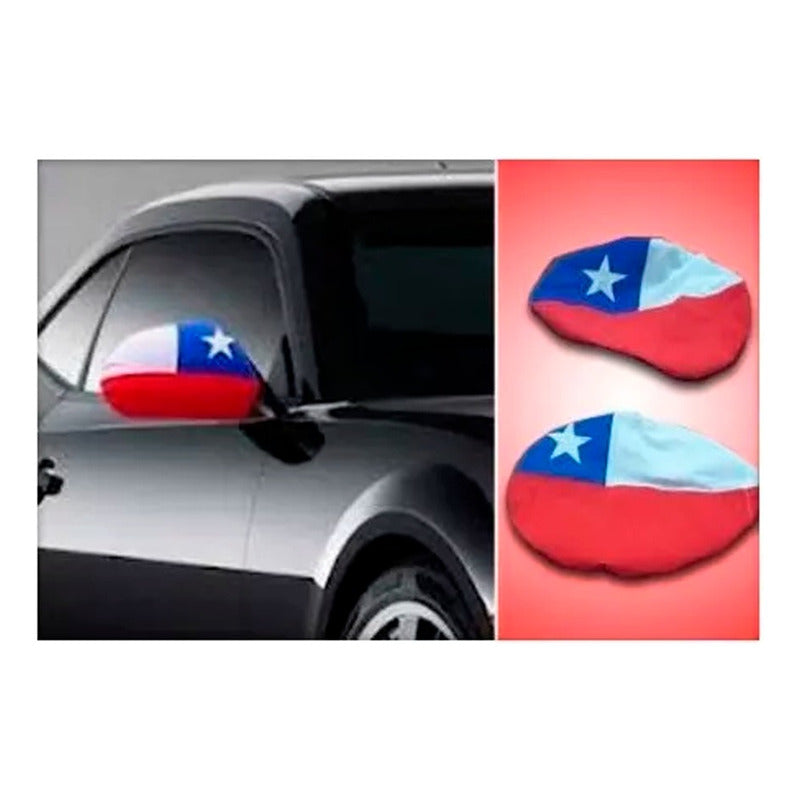 Cubre Espejo Bandera Chilena Pack 2 Fundas Cubre Retrovisor
