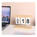 Calendario Perpetuo De Madera Eterno Reutilizable Cafe Claro
