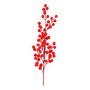 Pack 6 Ramas Tallos Artificiales De Bayas Rojas Navideñas  Rojo
