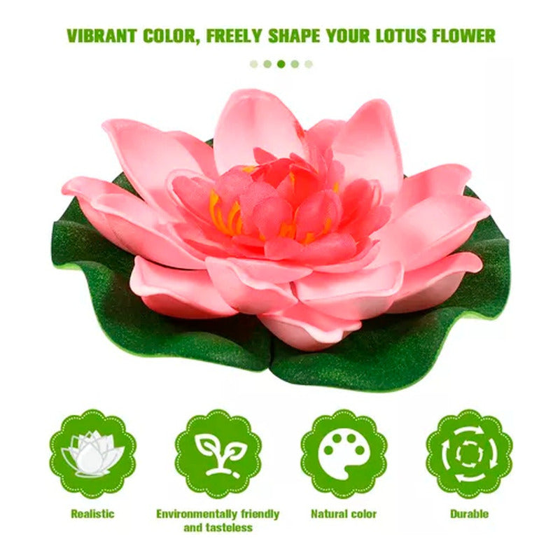 Flor De Loto Artificiales Loto Lirio Cojín Flotante