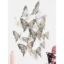 Mariposas 3d Pegatinas Pared, 12 Unidades Para Decorar Color Plateado