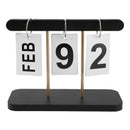 Calendario Perpetuo De Madera Eterno Reutilizable Negro