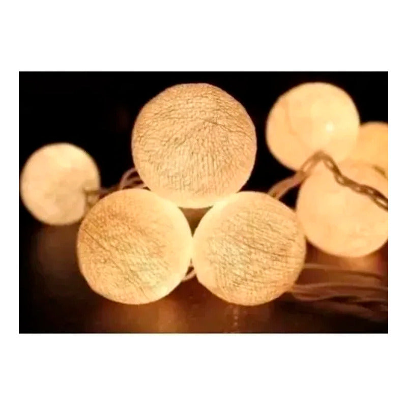 Guirnalda Luz Cálida Led 10 Esferas Decoración 2 Metros