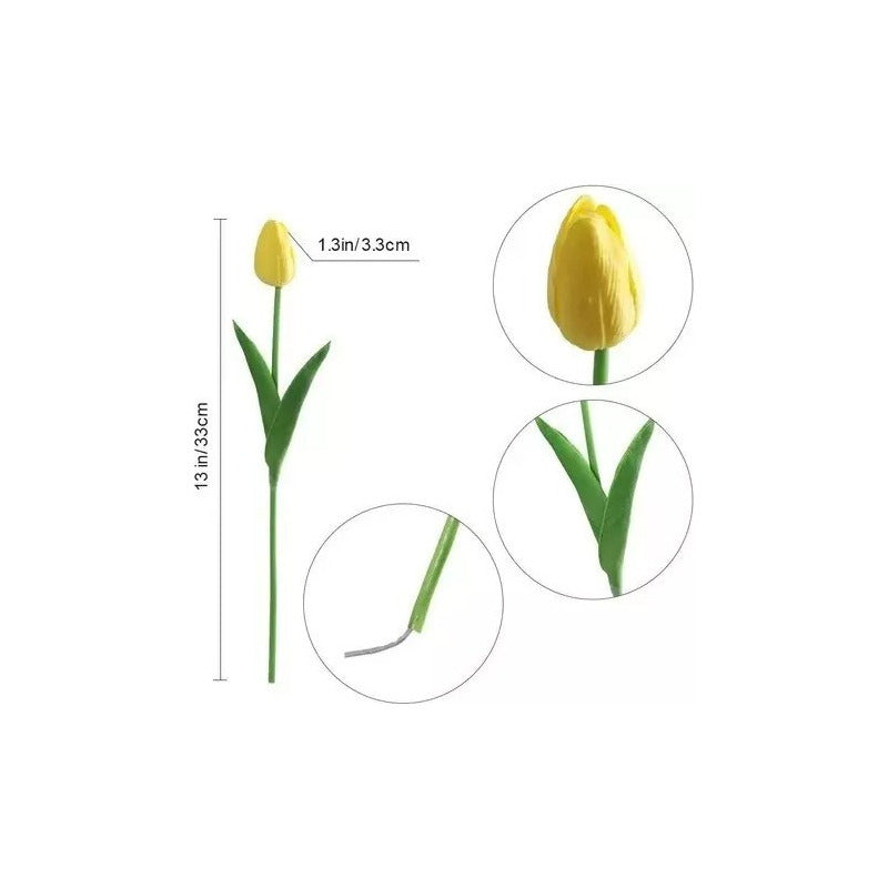 Ramos De Tulipanes Artificiales Flor Decoración Tulipan