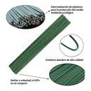 Pack 70 Tallos Sin Hojas Para Flores Artificiales Bricolage Verde