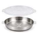 Pack 6 Recipientes Redondos Acero Inoxidable 23cm Con Tapa Gris